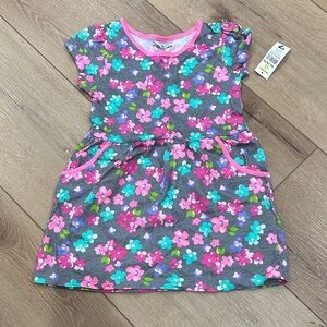 Bobbie Brooks Floral Kids Dress - Pink and Gray